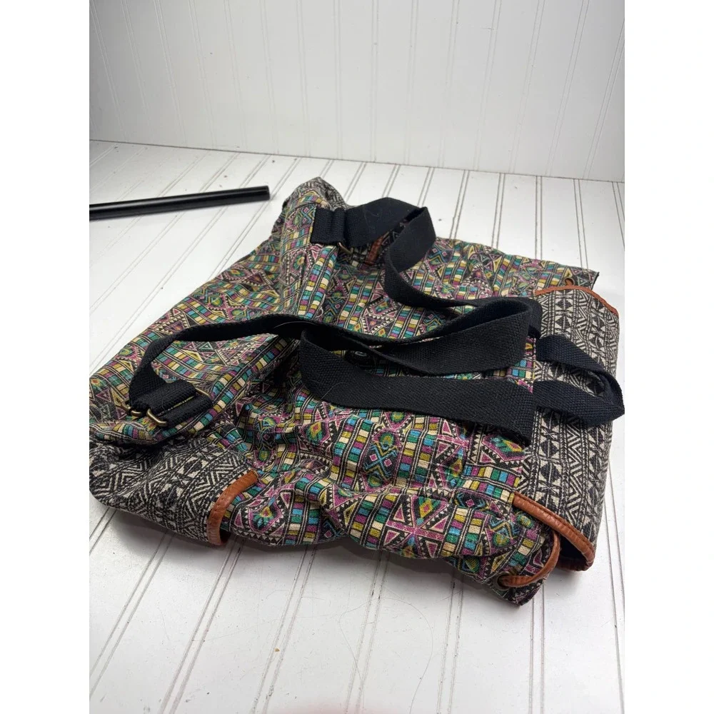 Mossimo Vintage Y2K Boho Hippie Tribal Multicolor Yin Yang Backpack Bookbag